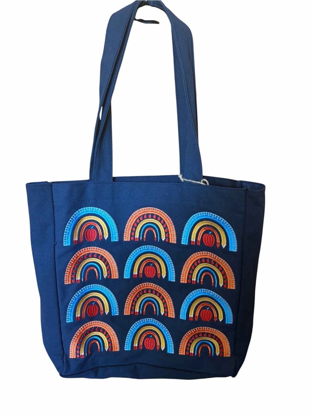 Back to School Teacher Embroidered Canvas Tote Bag